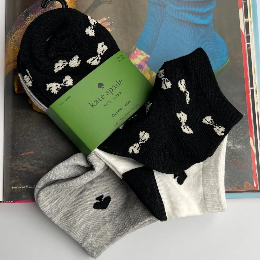 Kate Spade Bows and Spades Socks Trio